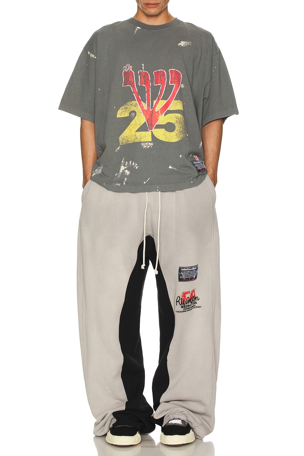 Image 1 of RRR123 Love Stuff T-Shirt in Grey