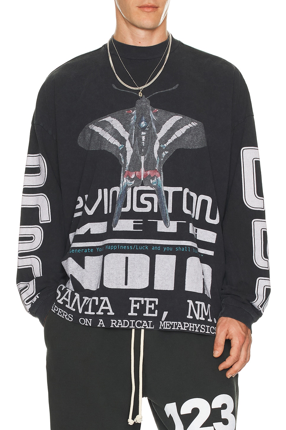 Image 1 of RRR123 Ultra Metamoth Vintage Long Sleeve Tee in Vintage Black