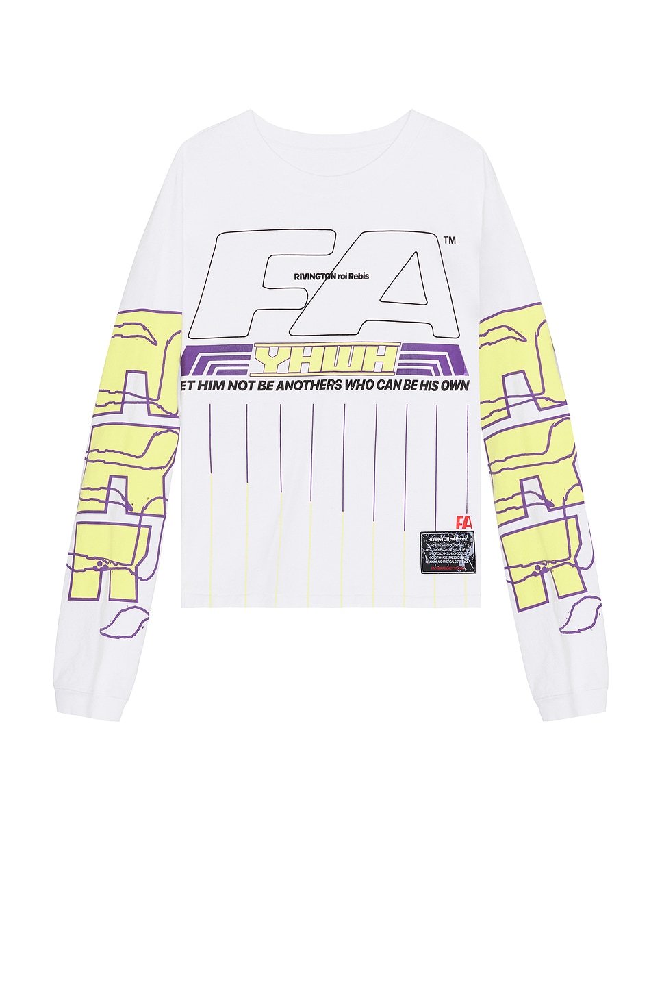 Image 1 of RRR123 His Own Racing Long Sleeve T-Shirt in Optic White