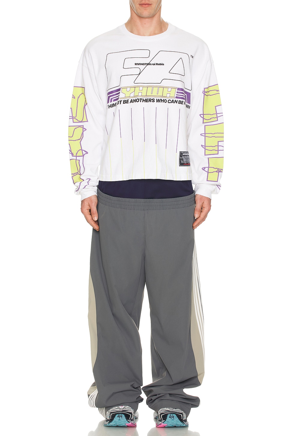 Image 1 of RRR123 His Own Racing Long Sleeve T-Shirt in Optic White