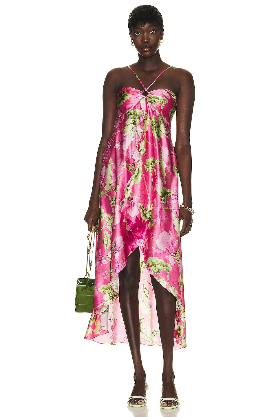 Image 1 of ROCOCO SAND Ren High Low Dress in Pink Lotues