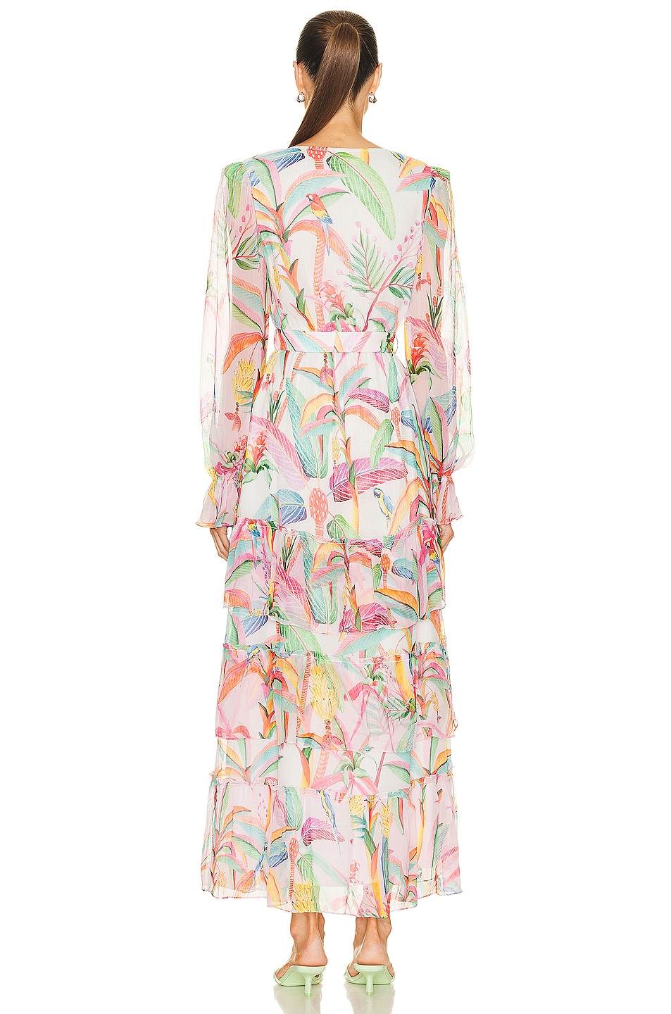 ROCOCO SAND Rio Long Dress with Belt in Multi Tropical | FWRD