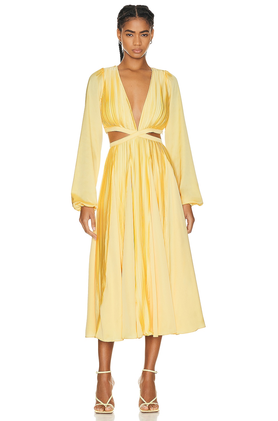 Bree Midi Dress in Yellow