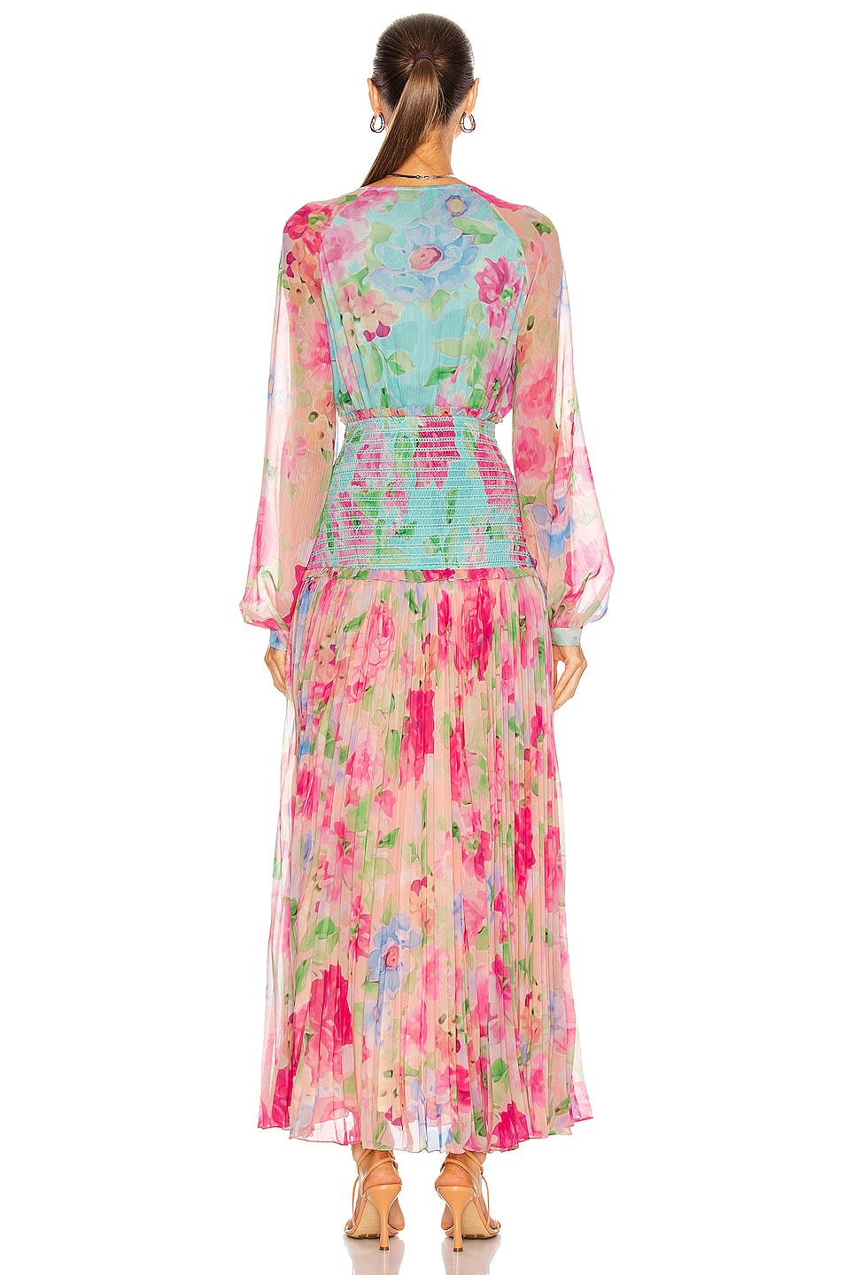 ROCOCO SAND Alora Pleated Maxi Dress in Multi | FWRD