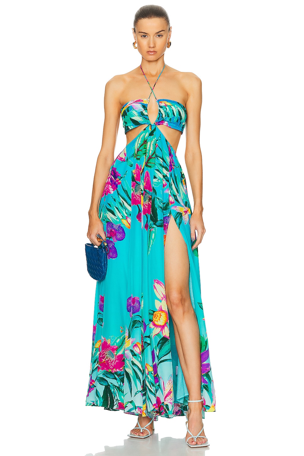 Image 1 of ROCOCO SAND Ocean Maxi Dress in Turquoise