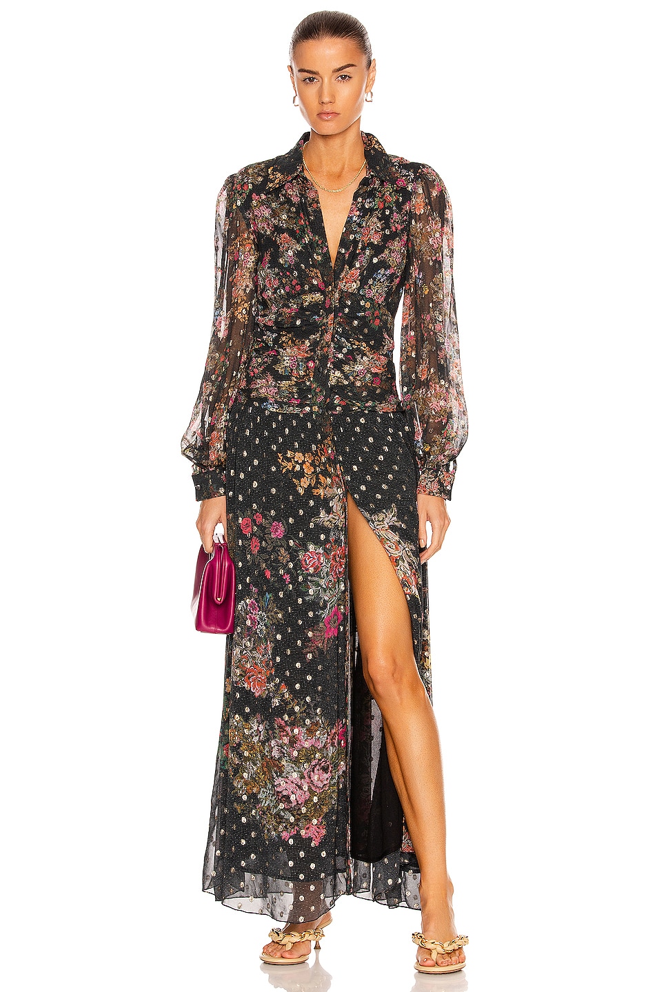Image 1 of ROCOCO SAND Jane Shirt Maxi Dress in Black