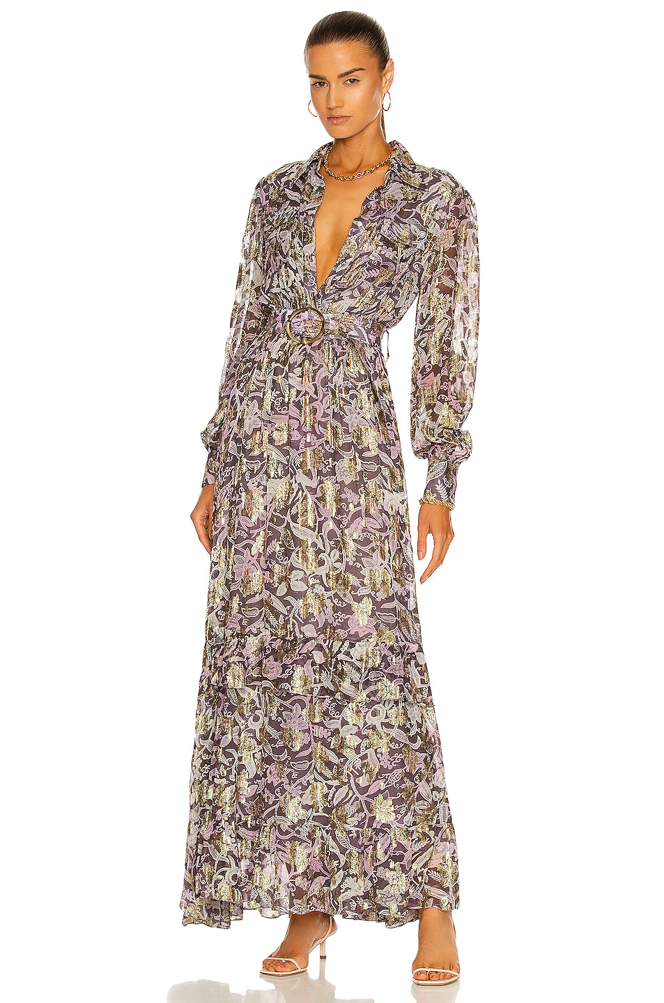 Image 1 of ROCOCO SAND Kian Shirt Maxi Dress in Lilac