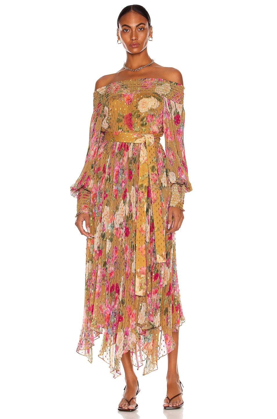 Image 1 of ROCOCO SAND Avar Belted Maxi Dress in Ochre