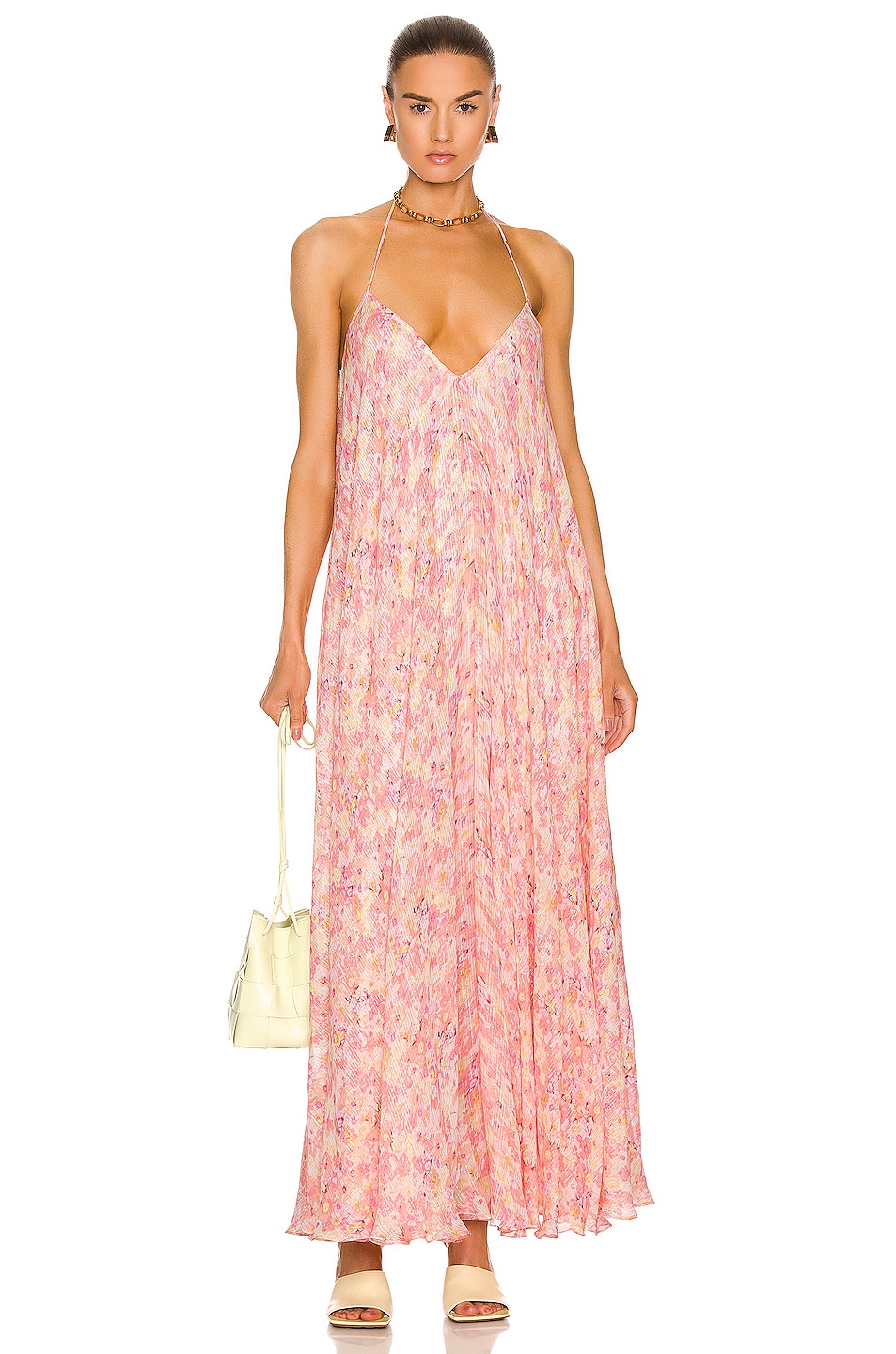 Image 1 of ROCOCO SAND Faye Maxi Dress in Peach & Butter Yellow