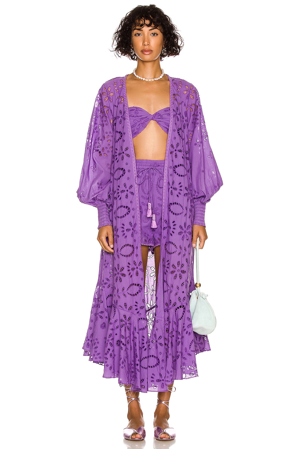Image 1 of ROCOCO SAND Moss Belted Cape in Violet