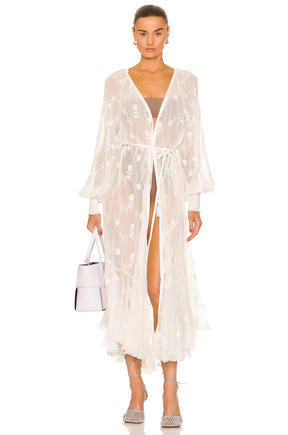 Image 1 of ROCOCO SAND Willa Belted Cape in Off White