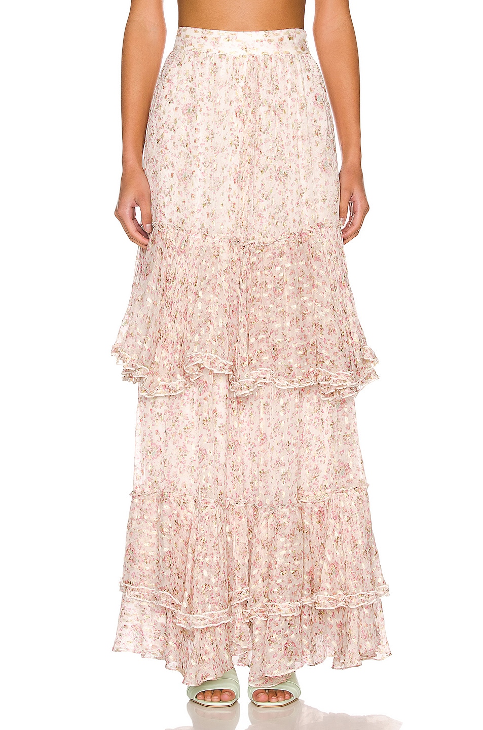 Image 1 of ROCOCO SAND Vie Maxi Skirt in Off White & Pink