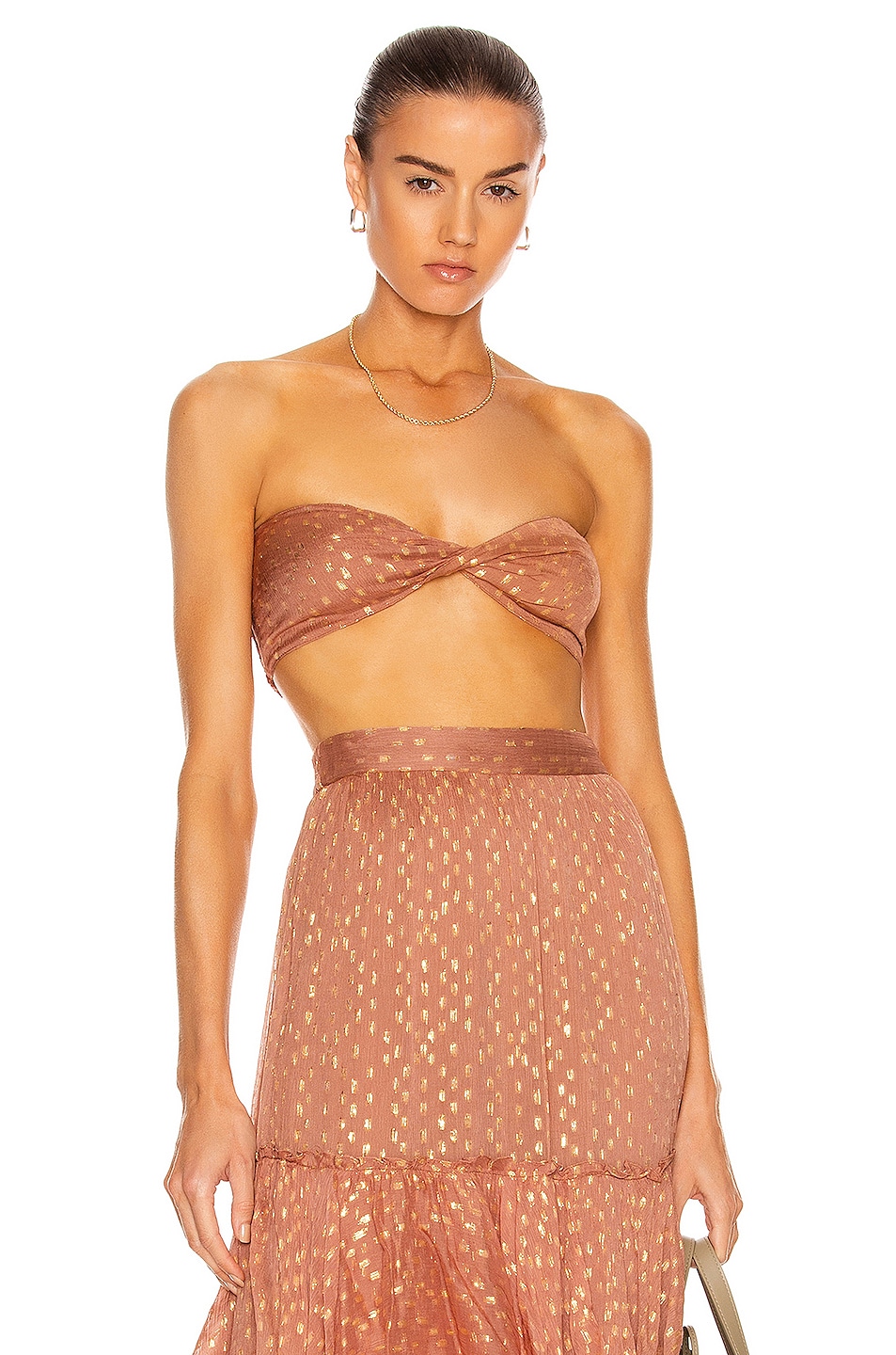 Image 1 of ROCOCO SAND Aine Bandeau Top in Tan