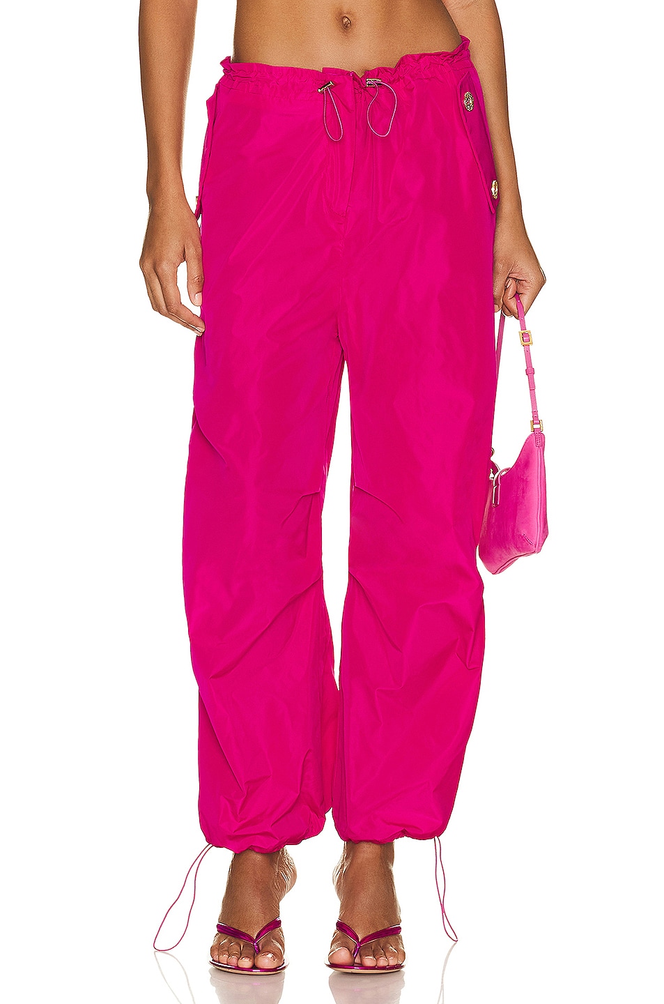 Image 1 of Raisa Vanessa Low Waist Faille Baggy Pant in Pink
