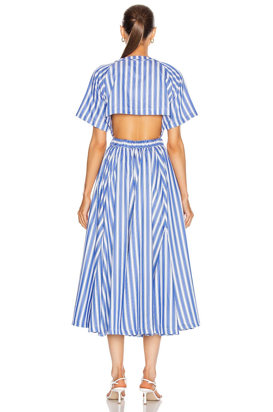 Rosie Assoulin Wrap Skort Dress In Blue Stripe | FWRD