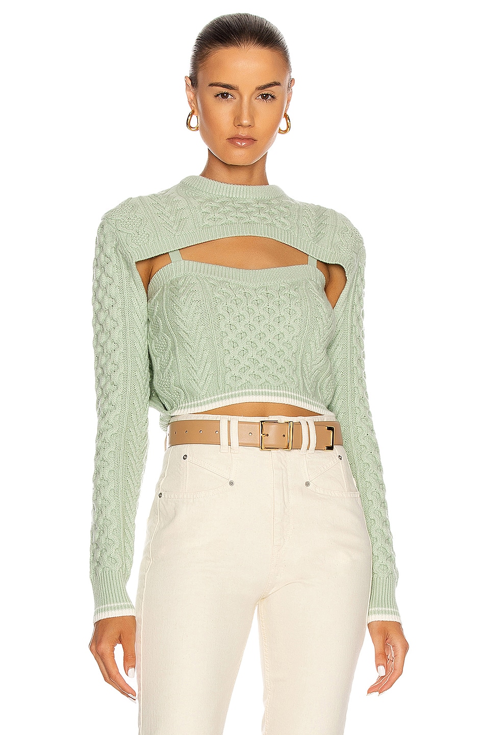 Image 1 of Rosie Assoulin Thousand In One Ways Sweater in Mint