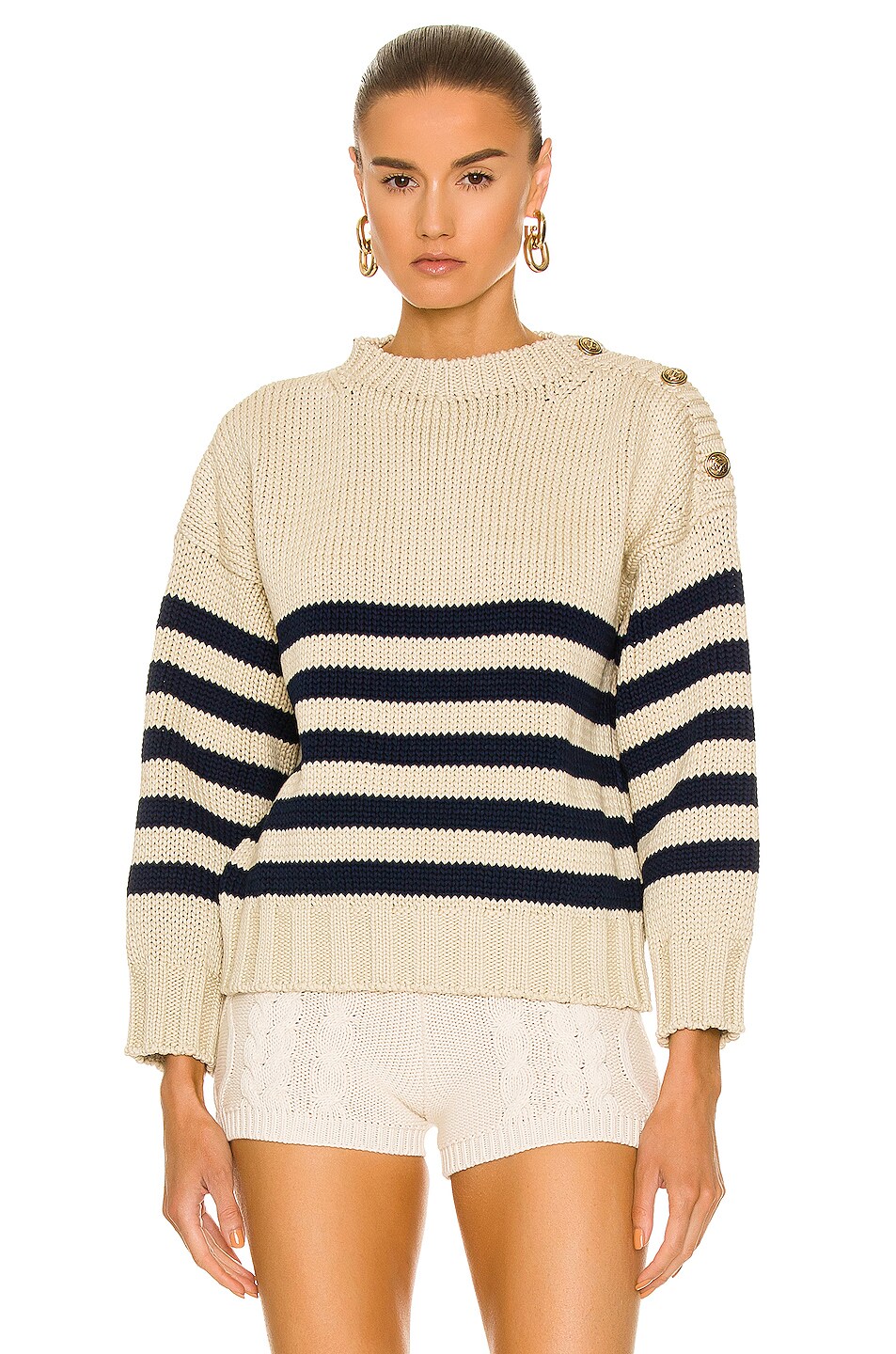 Rosie Assoulin Knit Marseille Sweater in Natural | FWRD
