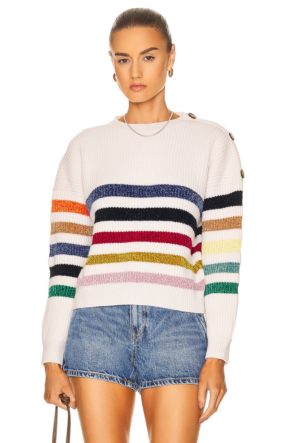 Image 1 of Rosie Assoulin Vilma Knit Sweater in Chantilly Rainbow