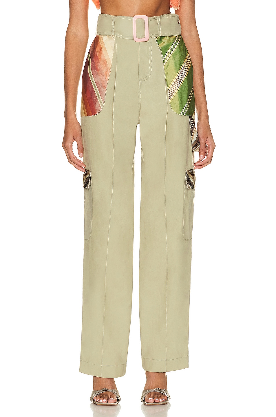 Image 1 of Rosie Assoulin Belted Cargo Pants in Khaki