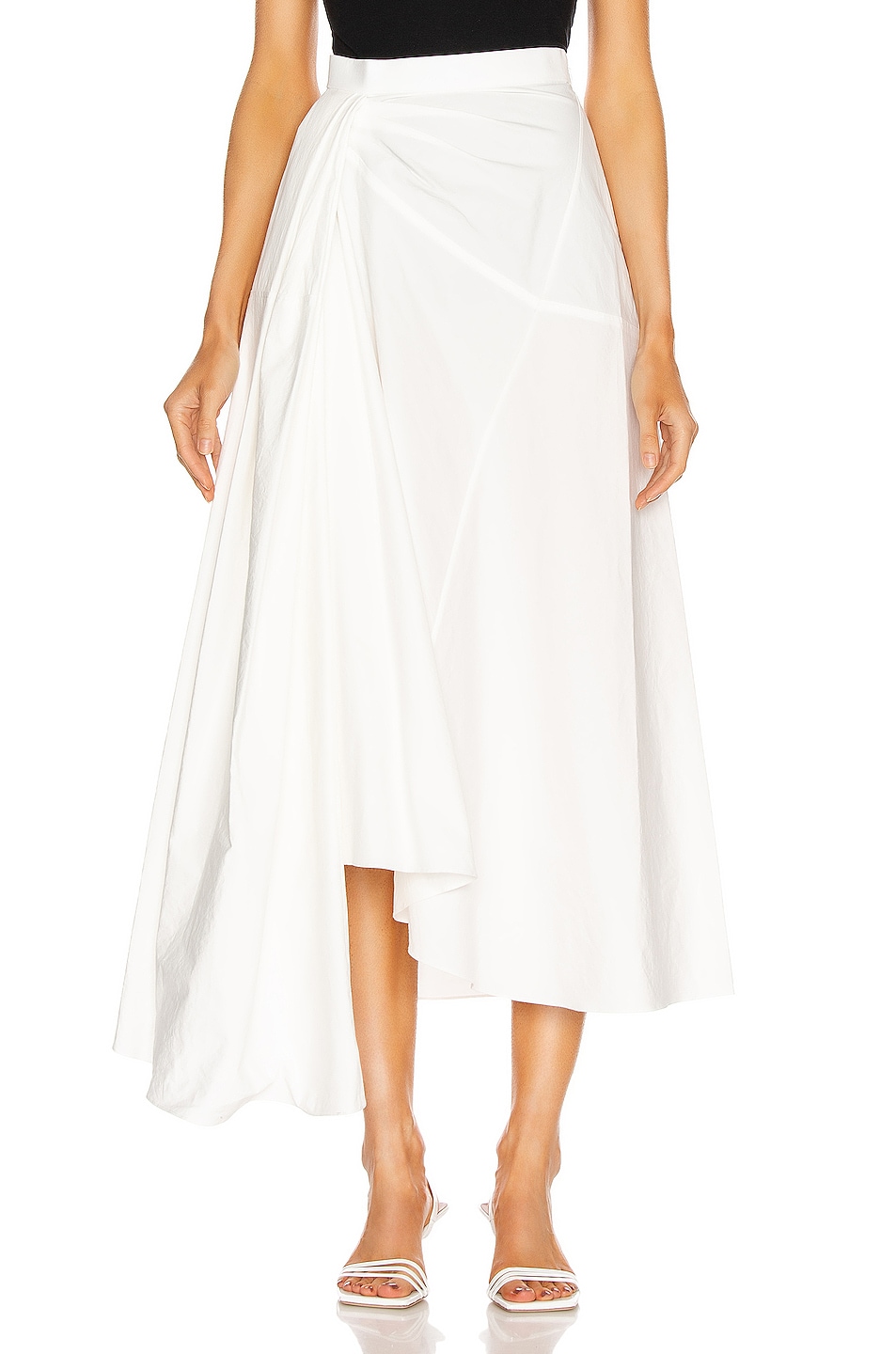 Image 1 of Rosie Assoulin Asymmetrical Volume Skirt in White