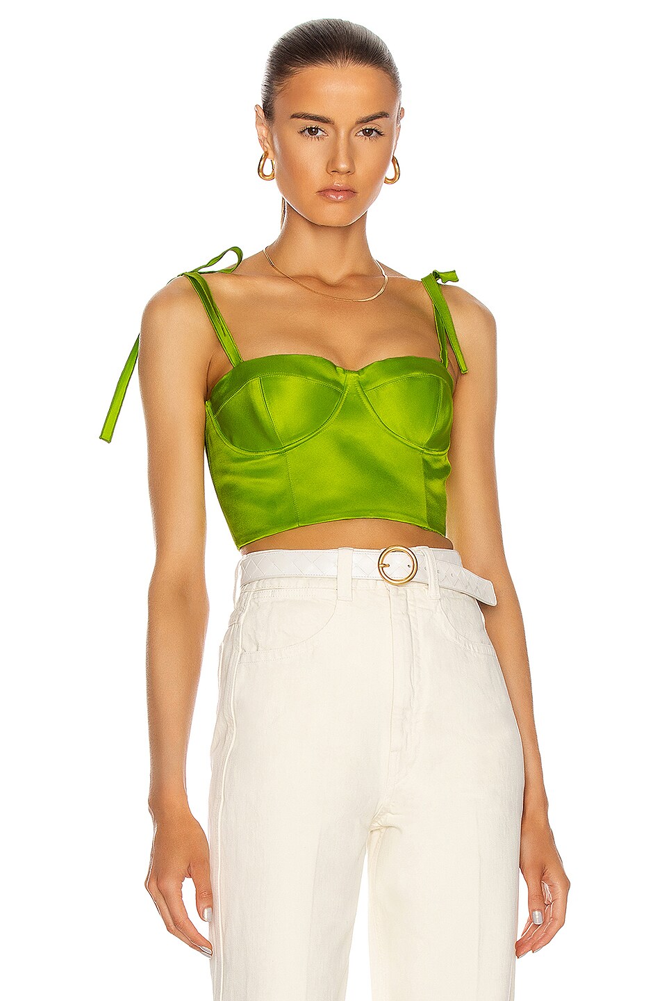 Image 1 of Rosie Assoulin Bustier Top in Lime Green