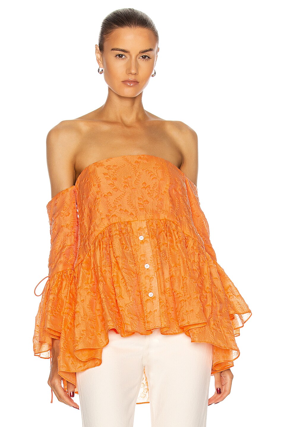 Image 1 of Rosie Assoulin Court Top in Cantaloupe