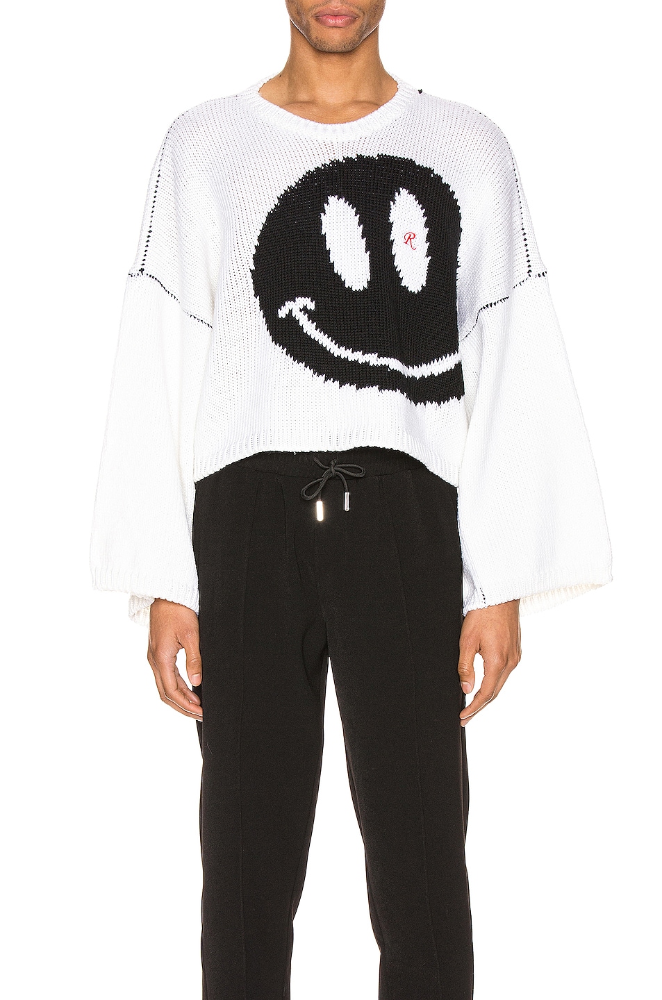 Image 1 of Raf Simons Smiley Oversized Sweater in White
