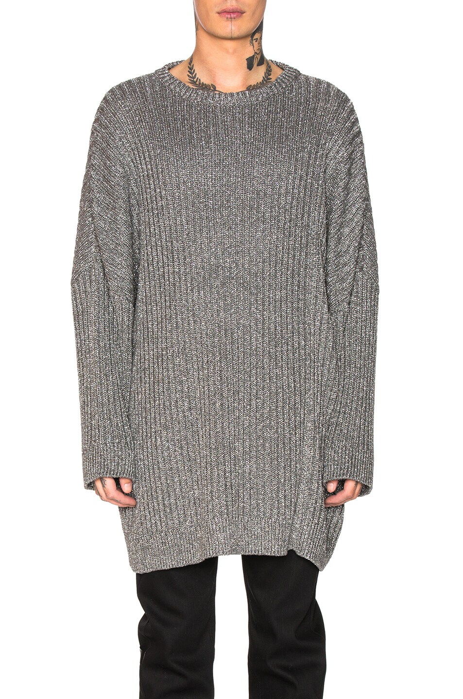 Image 1 of Raf Simons 2 Collared Oversized Sweater in Dark Grey