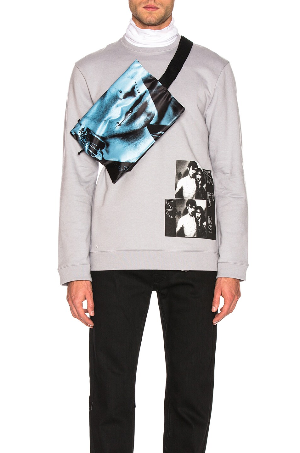 Image 1 of Raf Simons Graphic Crewneck Sweater in Silver