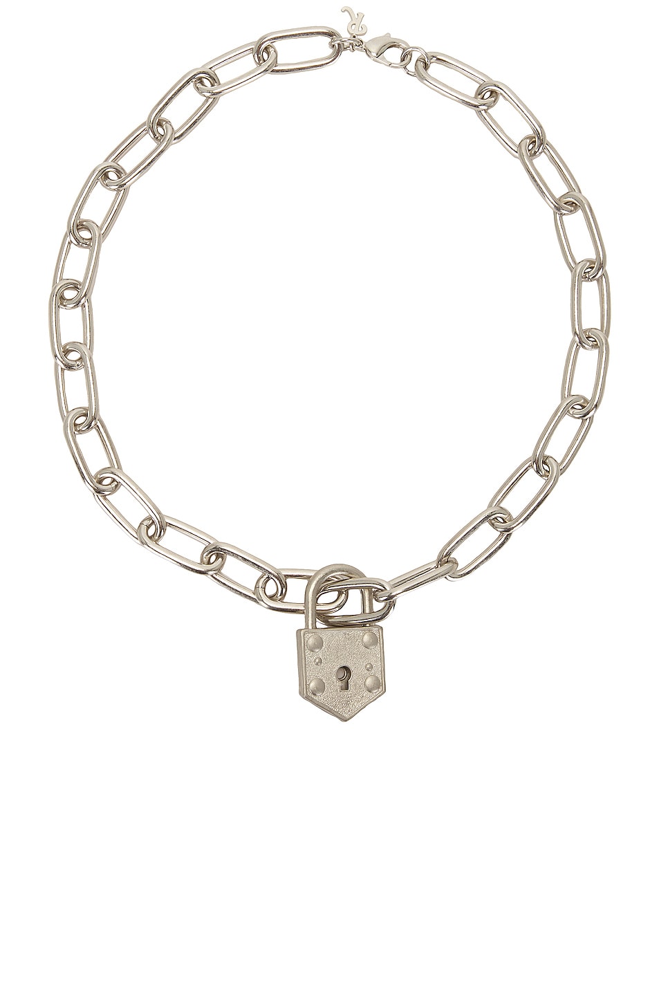 Image 1 of Raf Simons Small Lock On Plain Flat Chain in Antique Silver