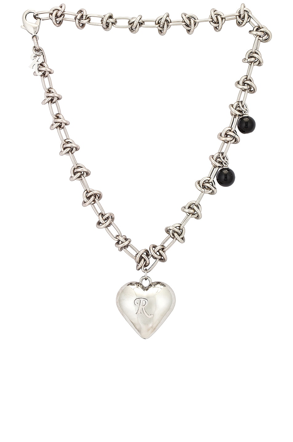 Image 1 of Raf Simons Knot Charm Necklace in Silver