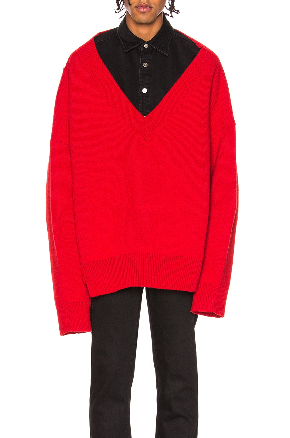 Image 1 of Raf Simons Classic Oversized Sweater in Red
