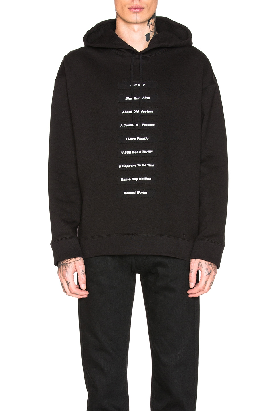 Image 1 of Raf Simons Classic Graphic Hoodie in Black & White