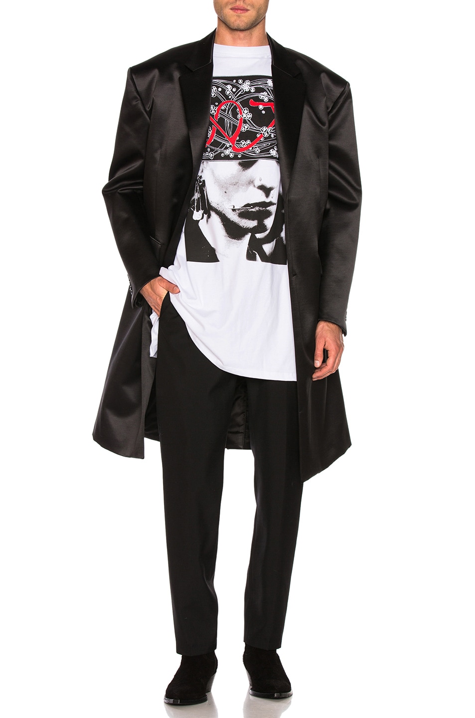 Image 1 of Raf Simons 6 Balls Classic Trench Coat in Black
