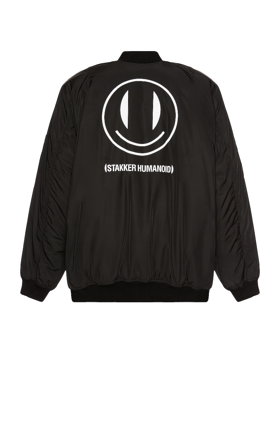 Image 1 of Raf Simons x Smiley Print And Badge Bomber Jacket in Black