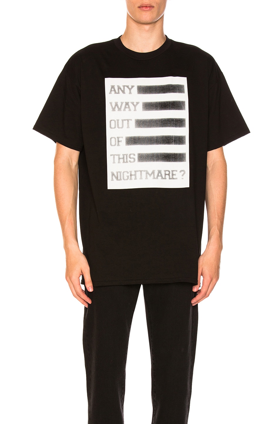 Image 1 of Raf Simons Easy Fit Any Way Out Tee in Black