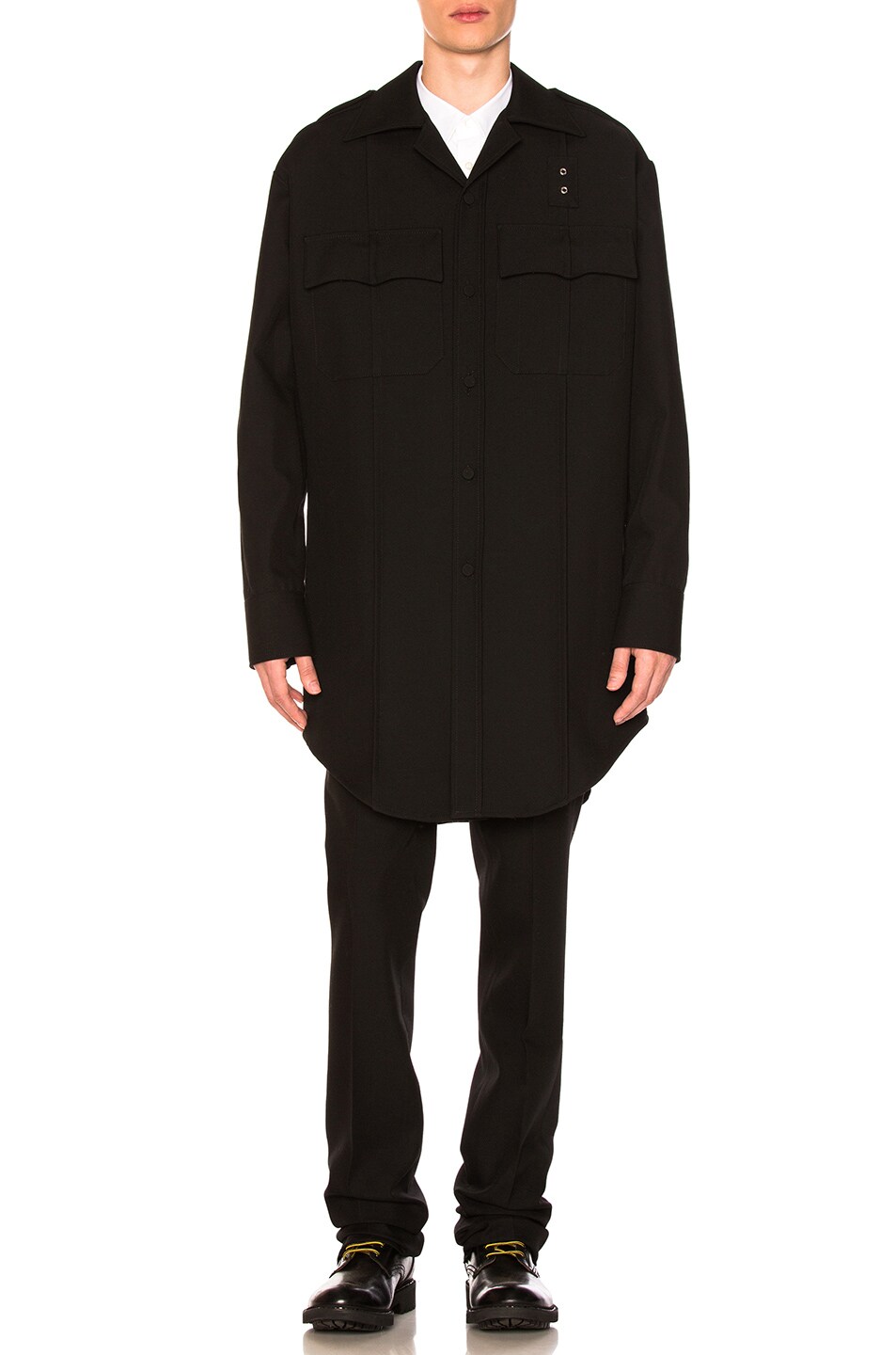 Image 1 of Raf Simons Wool Oversized Two Pocket Shirt in Black