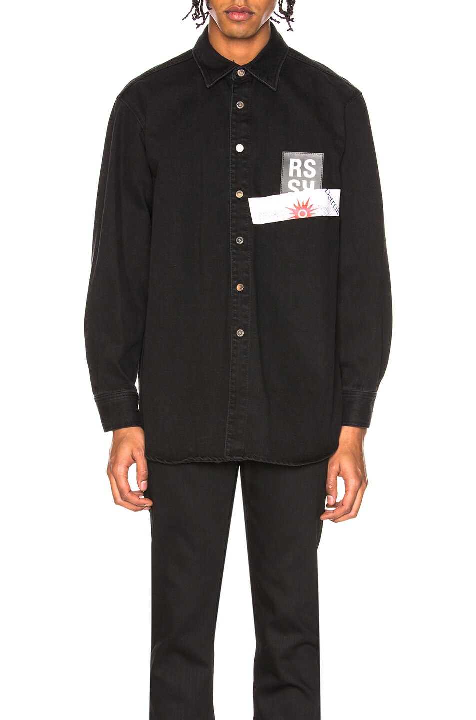 Image 1 of Raf Simons Denim Shirt in Black