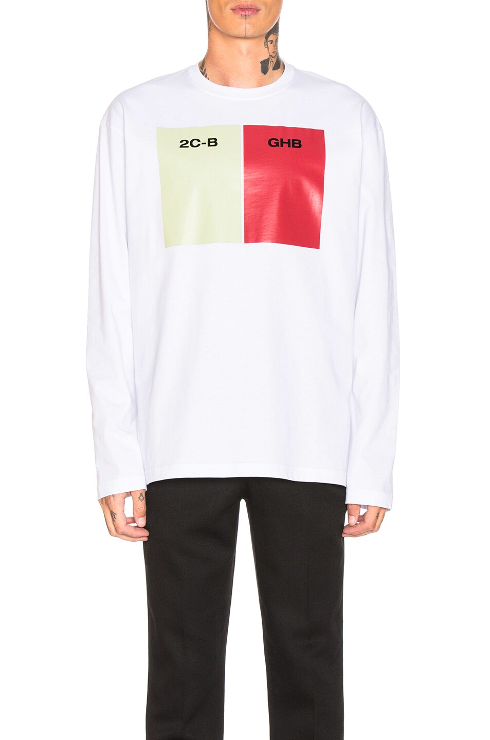 Image 1 of Raf Simons 2CB GHB Long Sleeve Tee in White