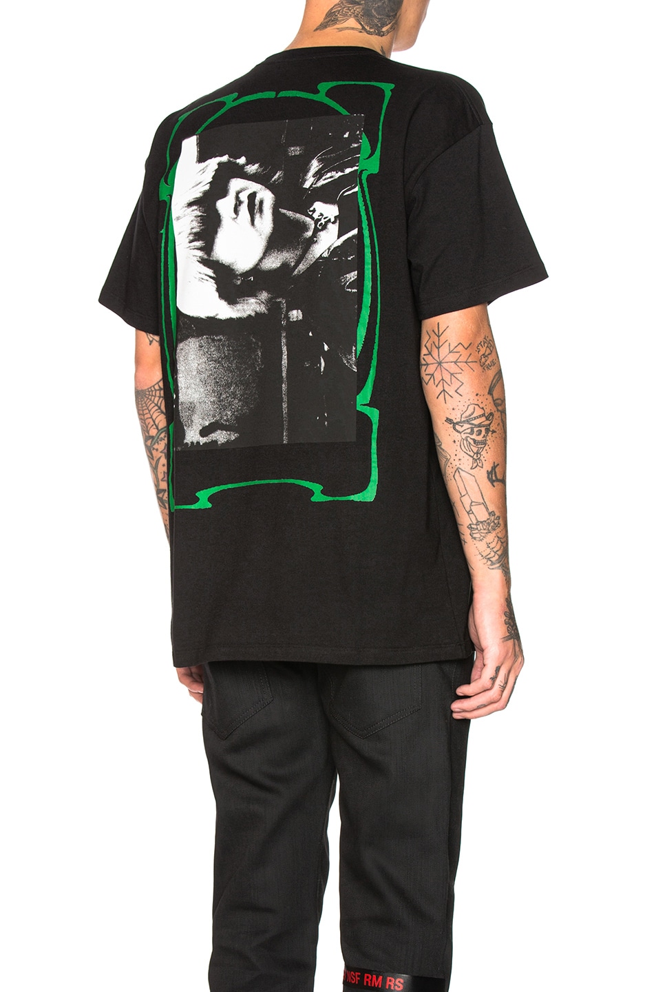 Image 1 of Raf Simons Big Fit Green Frame Toya Graphic Tee in Black