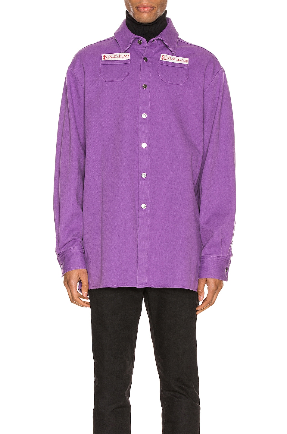 Image 1 of Raf Simons Denim Shirt in Purple