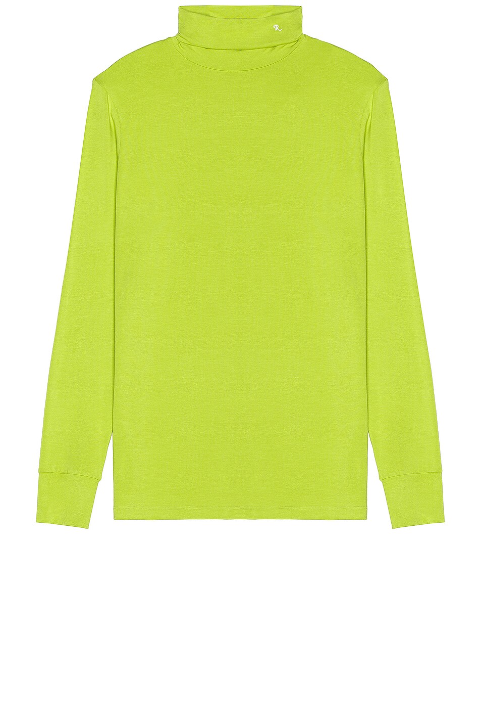 Image 1 of Raf Simons Jersey Turtleneck in Green & White