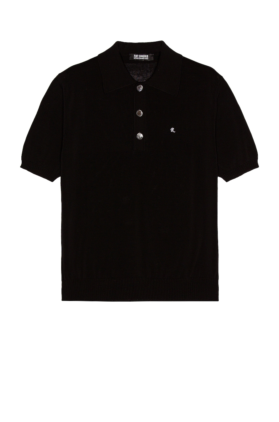 Image 1 of Raf Simons Short Sleeve Polo in Black
