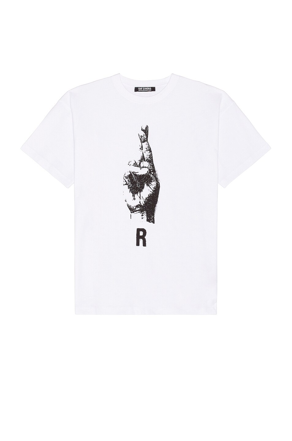 Image 1 of Raf Simons Oversized T-shirt With Hand Sign Print in white