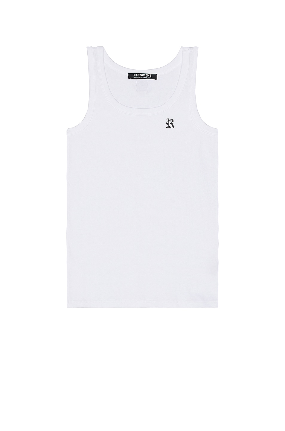 Image 1 of Raf Simons Tank Top With R Print And Leather Patch in White