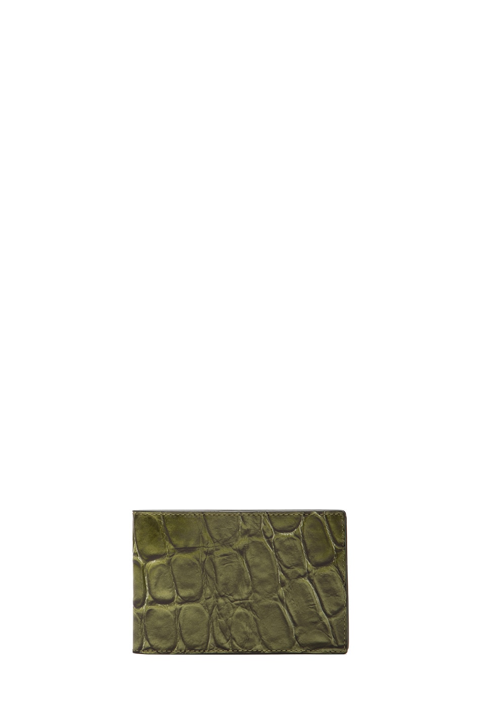 Image 1 of Raf Simons Printed Snake Bi-Fold Wallet in Khaki