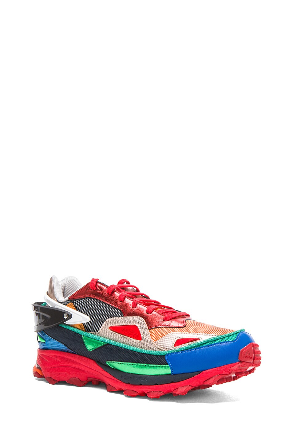 Image 1 of Raf Simons x Adidas Bounce Textile Sneakers in Orange, Red & Green
