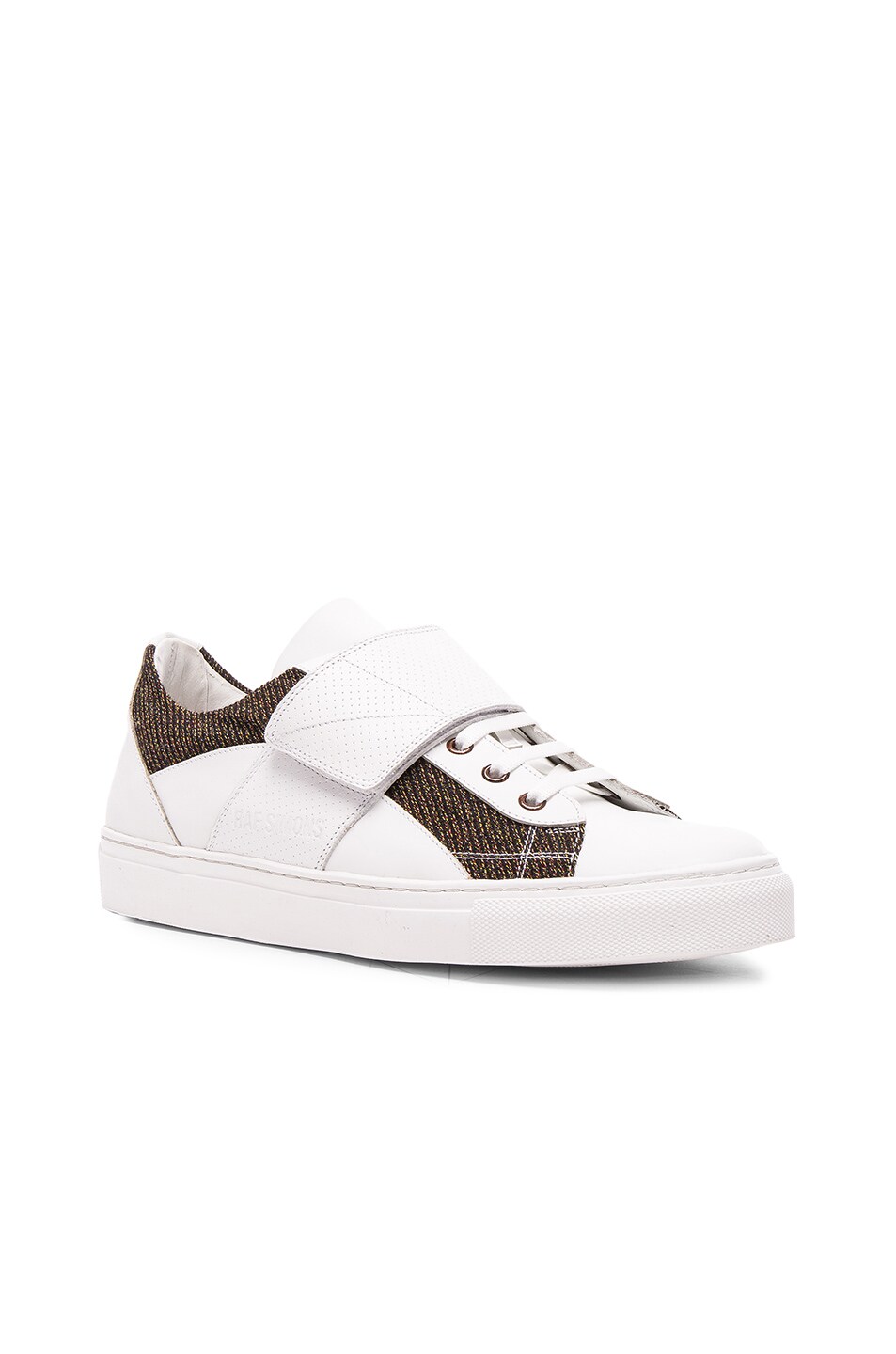 Image 1 of Raf Simons Leather Low Top Sneakers in White