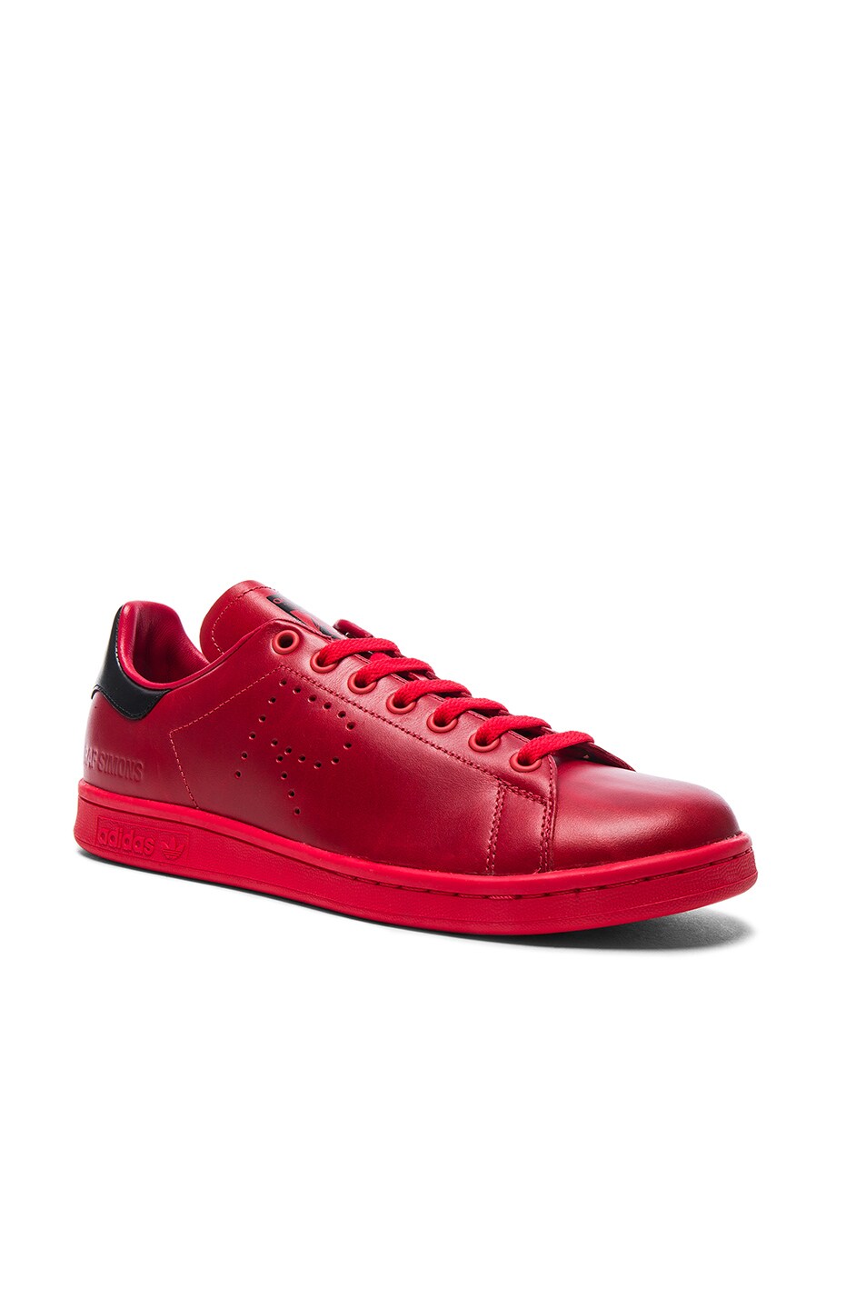 Image 1 of Raf Simons x Adidas Leather Stan Smith Sneakers in Tomato & Black