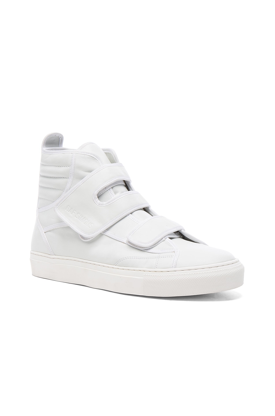 Image 1 of Raf Simons High Top Velcro Sneakers in White